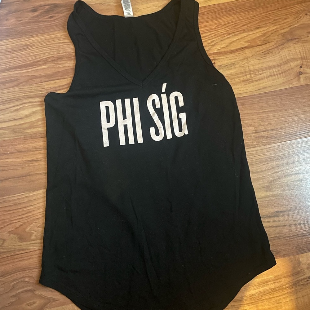 Black Sleeveless Phi Sigma Sigma Top from Bid Day